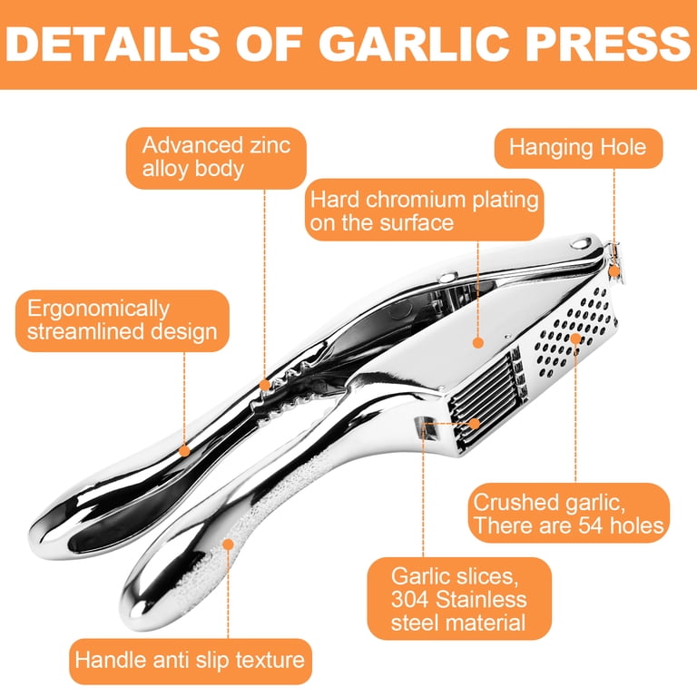 Garlic Press and Slicer 2-In-1 Dual Function Mincer Chopper photo 6