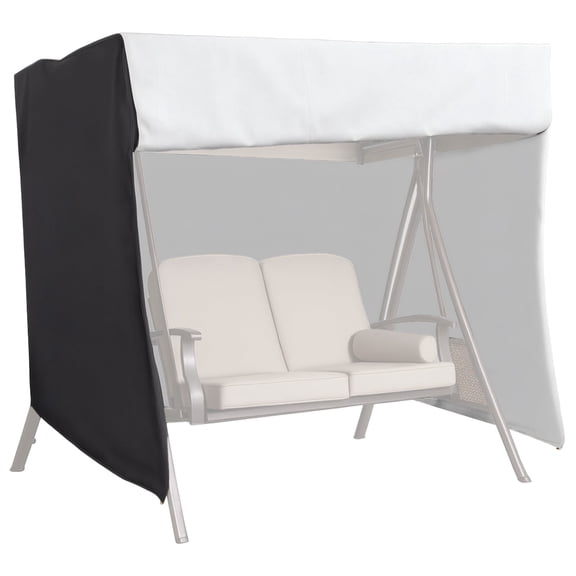 Outdoor Swing Cover, 3 Seater Patio Swing Cover, Waterproof Garden Swing Cover, 86.6 x 49.2 x 66.9 in / 220 x 125 x 170 cm, 190T Polyester Taffeta Dustproof Furniture Cover, Black