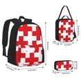 thumbnail image 2 of Pofeuu Red Cross 1 Print Backpack Travel Backpacks With Lunch Bag Pencil Bag Set 3 pcs Set Cartoon Backpack, 2 of 7