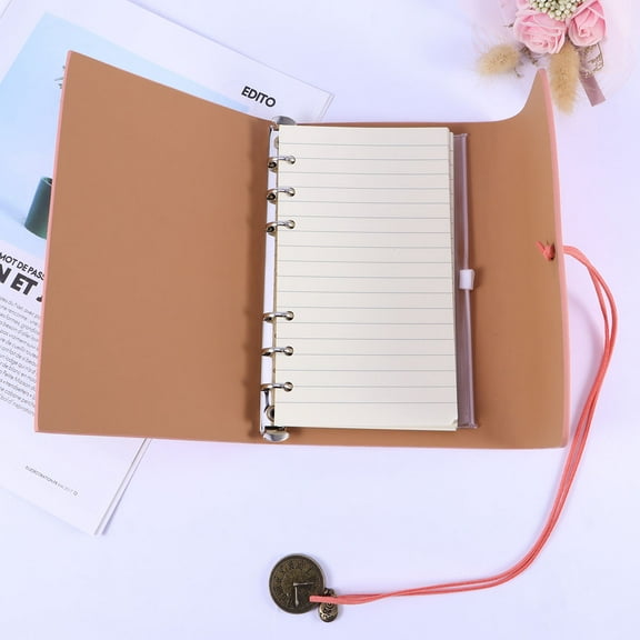 GOOHOCHY Vintage Notebook for Writing Pink Fabric PU Paper DIY Scrapbook Journal 6x8 Inches