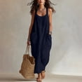 thumbnail image 2 of zbxnLI Summer Sleeveless Dress for Women Casual Maxi Tank Dresses with Pockets Casual Vacation Tanks Sundress, 2 of 7