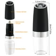 thumbnail image 2 of CNKOO Electric Pepper And Salt Grinders Automatic Gravity Sensor Pepper And Salt Mill Battery Operated Stainless Steel Gravity Spice Grinder Kitchen Tools for Home Travel, 2 of 7