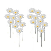 20pcs Daisy Flower Garden Stakes Decoration 3D Stake Yard Plant Lawn Ornaments Flower Pot Stick Insert Outdoor