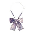 thumbnail image 2 of HAOTAGS Bow Necklace Plaid Bowtie, College style School shirts School Uniform Accessory Tie Casual Bowtie for Kids Purple Free Size, 2 of 3