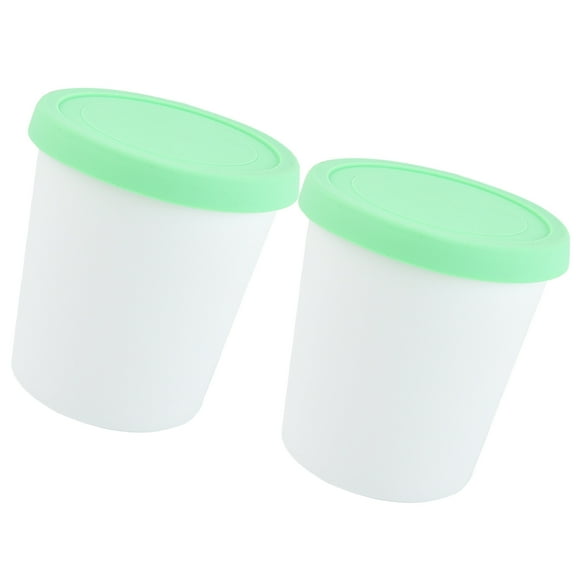 Ice Cream Container Homemade Food Buckets Freezer 2 Pcs with Cover Silicone Dessert Cups Cubetera Tub