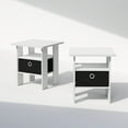 thumbnail image 4 of Furinno Tidur Bedside Table Nightstand with Bin Drawer, White/Black, Set of 2, 4 of 6