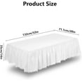thumbnail image 3 of Ruffled Crib Skirt with Pompoms:Crib Bed Skirt with 14" Drop,Mini Crib Bedding Toddler Skirt,Baby Crib Accessories for Baby Boys Girls,28" X 52" (White), 3 of 14