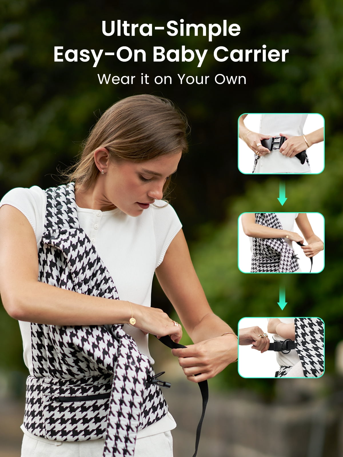 Grownsy Baby Carrier for Newborn to Toddler, Ergonomic, Comfortable and Lightweight, Hands-Free, Head Support, 7-44lbs, Perfect for Travel and Hiking
