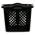 Home Logic 2 Bushel Lamper Plastic Laundry Basket with Silver Handles, Black