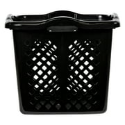 Home Logic 2 Bushel Lamper Plastic Laundry Basket with Silver Handles, Black, 2 Pack