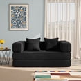 thumbnail image 3 of YINIX 62.9"  Sofa Couch with Two Pillows,  Comfy Modular Convertable Sofa Bed for Living Room and Small Spaces, Black, 3 of 10