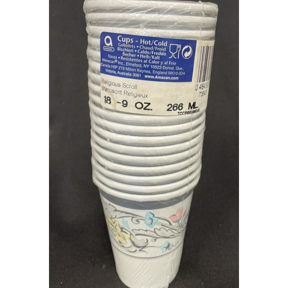 Religious Scroll 9oz Hot/Cold Cups 18 Ct