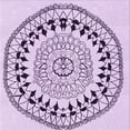 thumbnail image 1 of Ahgly Company Machine Washable Indoor Square Transitional Purple Flower Purple Area Rugs, 6' Square, 1 of 7