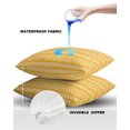 thumbnail image 4 of Pack of 2 Outdoor Pillow Covers, Minimalist Yellow Arrow Stripes Pattern Waterproof Square Throw Pillowcase Cushion Decorative Pillow Covers for Couch Patio Tent, 18x18 in, 4 of 6