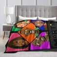 thumbnail image 3 of Martin Lawrence Blanket Flannel Soft Throw Blankets for Bedroom Livingroom Sofa Home 50""X40"", Black, 3 of 6