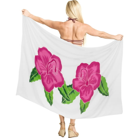 HAPPY BAY Women's Beachwear Summer Bikini Wraps Beach Bathing suit Wrap Sarong Swimwear Swim Cover up Skirt Swimsuit Pareo Coverups for Women One Size Cherry, Floral