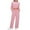 Pink, variant on XFLWAM 2 Piece Outfits for Women Sweatsuit Oversized Long Sleeve Crop Sweatshirt Casual Fall Sets Solid Color Cozy Tacksuit Set