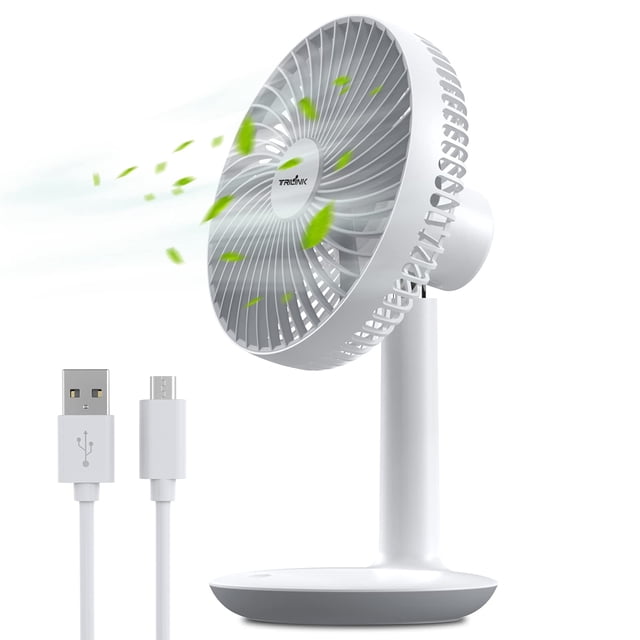 Ventilador de escritorio TRILINK M9 recargable de 6 pulgadas y 4 niveles de velocidad