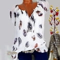thumbnail image 3 of PENGXIANG T-Shirt à Manches Courtes Imprimé Col en V Ample d'Été pour Femmes, 3 of 4