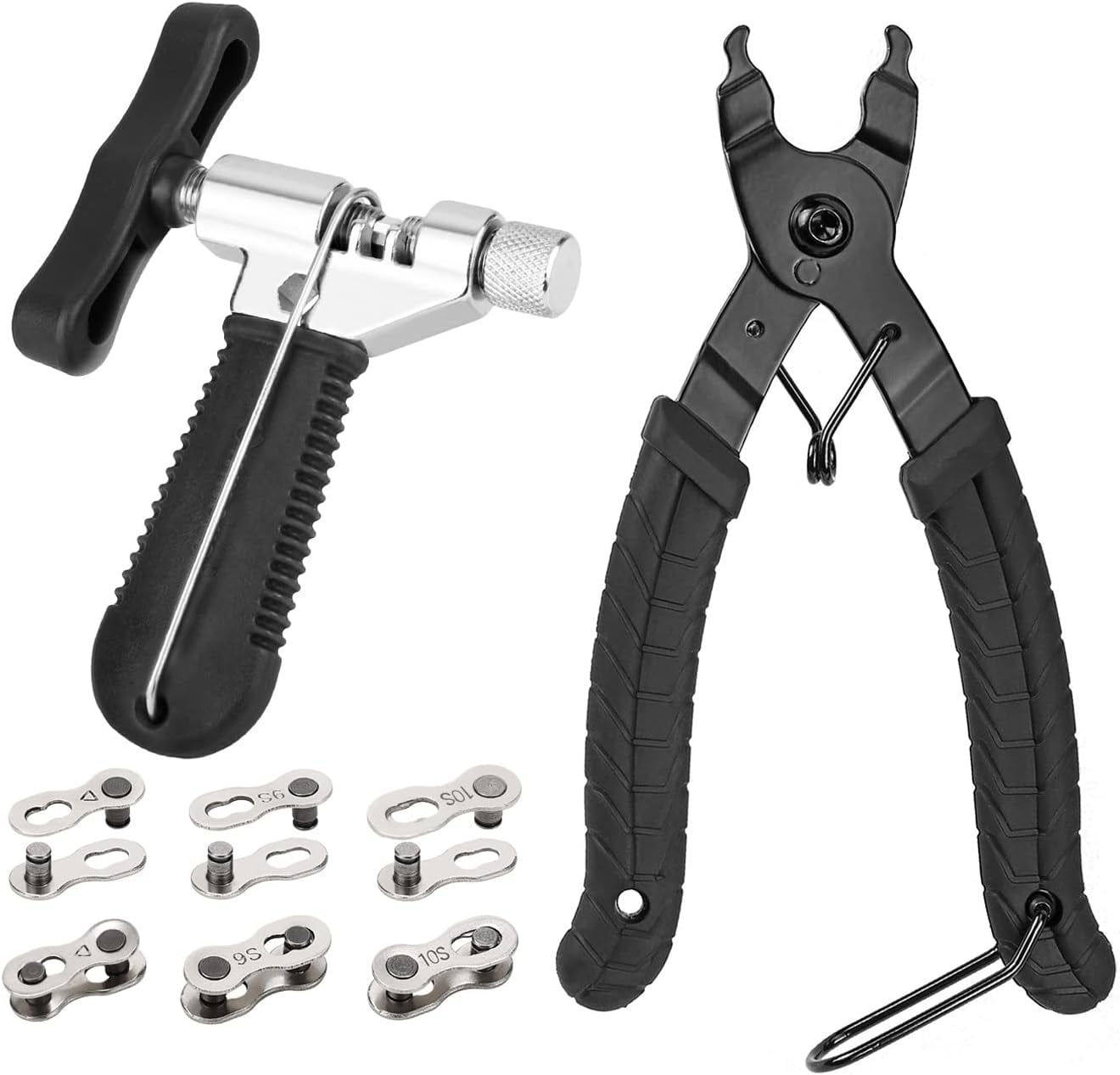 Bike Chain Repair Tool Kit Bike Link Plier+Chain Breaker Splitter+6