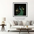 thumbnail image 3 of Moonow7 Small Botanical Animal Wall Art Prints, Peacock Picture Poster with Eastern Charm for Bedroom, Living Room, Home Office or Gallery Space, Unframed Size 30×30 cm / 12×12”, 3 of 14