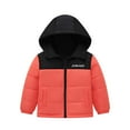 thumbnail image 2 of Kids Coat Yourumao 4-10Y Kids Boy Girl Winter Hooded Puffer Jackets Coats Colorblock Thicken Warm Windproof Padded Quilted Outwear Orange,5 Years, 2 of 8