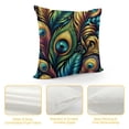 thumbnail image 4 of GOSMITH  Peacock Feather Pillow Covers Green Peacock Feather Decorative Throw Pillow Covers Cushion Case for Sofa Couch, 4 of 5