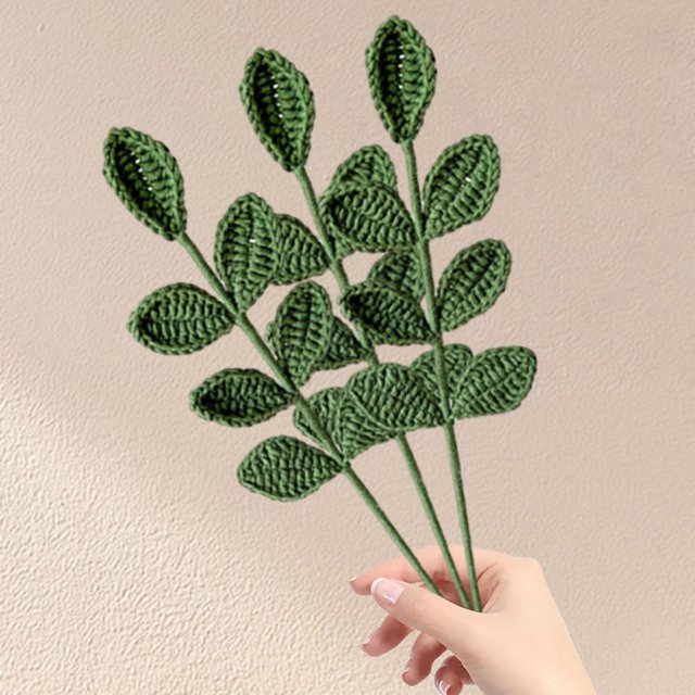 3 uds. de accesorios de hojas de olivo con flores de imitación tejidas, ramo individual tejido a mano para celebración, decoración del hogar para