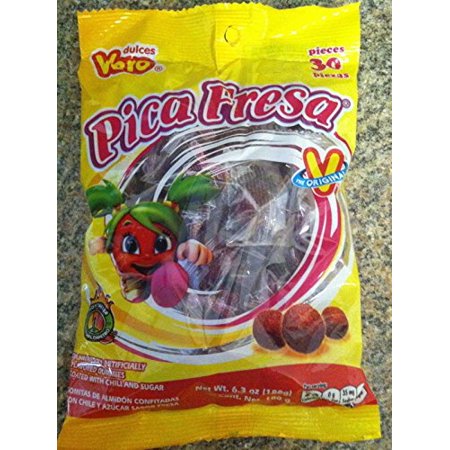 Vero Pica Fresa Chili Strawberry Flavor Gummy Mexican Candy 30 Pcs