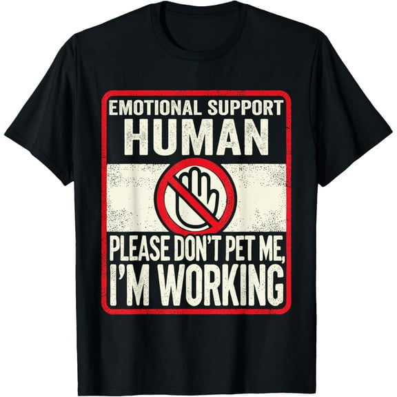 Emotional Support Human Halloween Do Not Pet, Halloween T-ShirtMen's and women's gift, black and white T-shirt, size: Extra large S-4XL