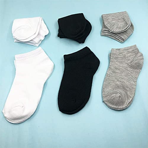 Janegio 18 Pairs Kids Low Cut Half Cushion Sport Ankle Socks Boys Girls Ankle Socks 