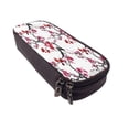 thumbnail image 6 of Vsdgher Cherry Blossoms Print Pen Case Leather Pencil Pouch Markers Holder Big Capacity Bag with Zippered Pocket for Stationery Tool, 6 of 6