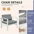 thumbnail image 6 of FYRICKLYLINOO 7 Seats Outdoor Patio Aluminum Furniture Set, 5 Piece Outdoor Modern Conversation Sectional Sofa Set with Side Table, White Frame and Grey Cushion, 6 of 6