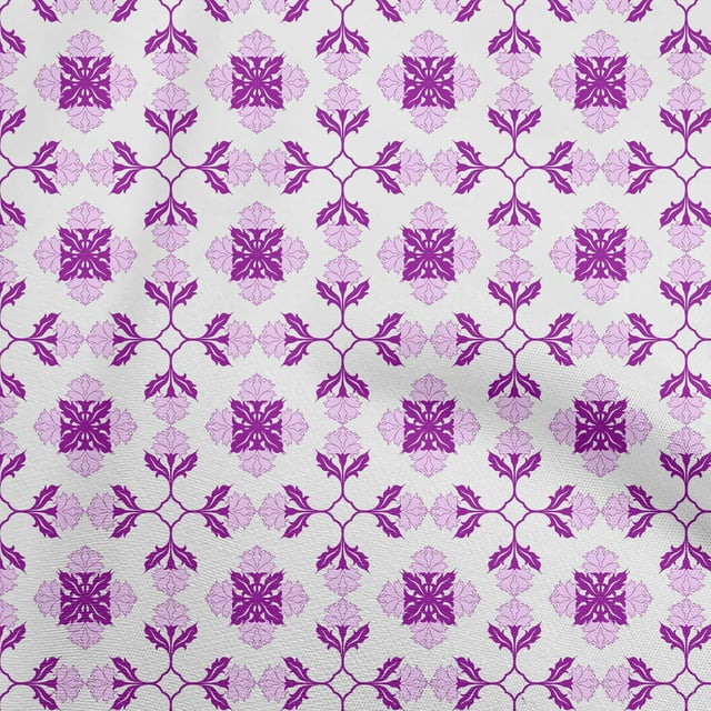 oneOone Rayon Purple Fabric Asian Block Floral Sewing Craft Projects Fabric Prints By Yard 56 Inch Wide