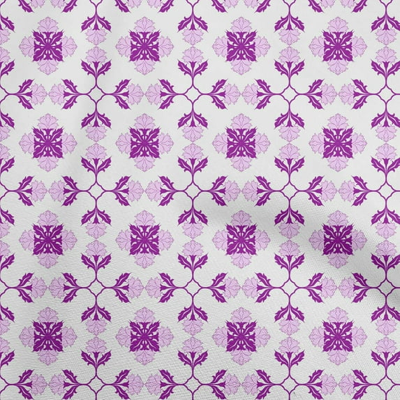 oneOone Velvet Purple Fabric Asian Block Floral Craft Projects Decor Fabric Printed By The Yard 58 Inch Wide