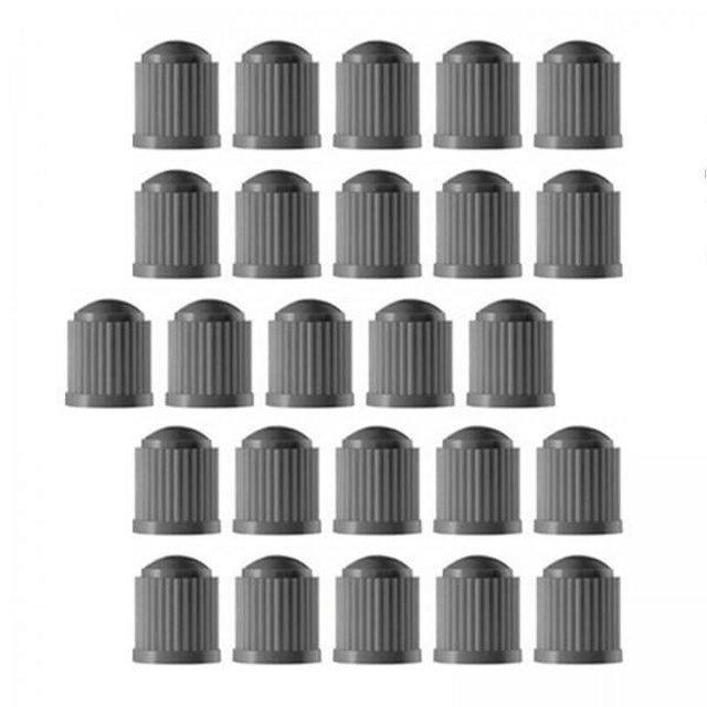 Almencla 3-6pack 25 Pieces Car Tire Valve Stem Caps with Rubber for Motorcycles Gray 5 Pcs