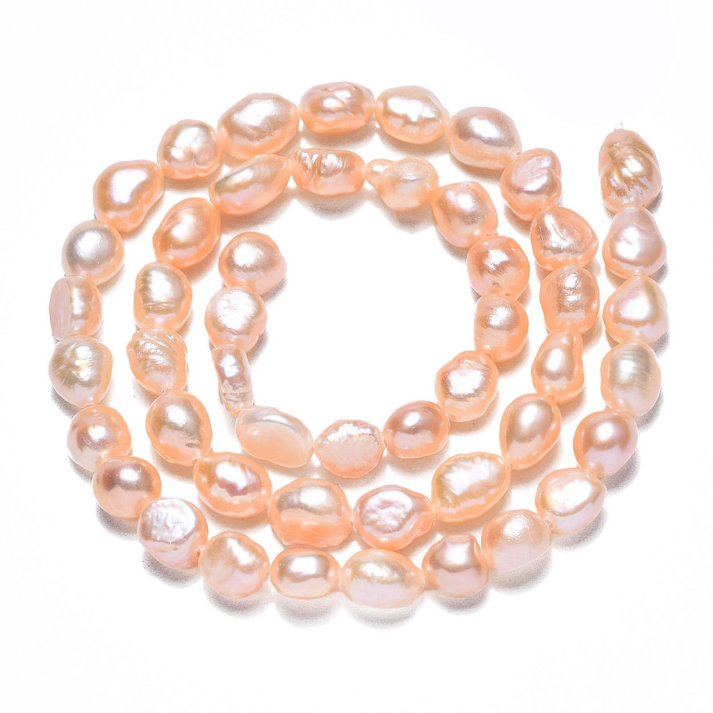 2strands Natural Cultured Freshwater Pearl Beads Strands Two Sides Polished Wheat 6~9x5~6x5~6mm Hole 0.6mm about 49~50pcs/strand 14.17 inch~14.57 inch