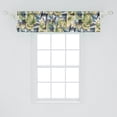thumbnail image 2 of Ambesonne Floral Window Valance with Rod Pocket, Simplified Botanical Plot, 54" X 18", Fern Green and Cadet Blue, 2 of 2