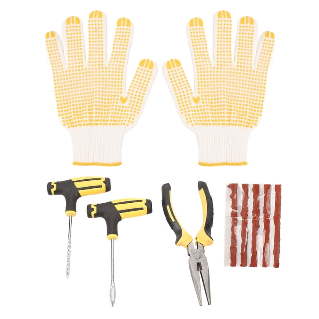 Outils de Réparation de Pneu Plat, Kit de Réparation de Pneu Tubeless Kit de Réparation de Crevaison de Pneu Bouchon de Crevaison de Pneu de Voiture Véritable Excellence