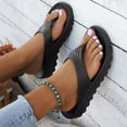 thumbnail image 5 of Rokment Ortho Flip Flops for Women Lightweight Waterproof Bathroom Shower Slippers Beach Summer Swim Pool Non Slip Walking Slip on Slides Water Sandals Black Size 6.5, 5 of 7