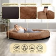 thumbnail image 6 of Human Dog Bed for Pets and Adults, 71"x45"x14", Washable Faux Fur Cover with Blanket and Pillow, Extra Large Human Size Beanbag Bed,Dark Brown, 6 of 6
