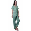 thumbnail image 3 of Moomaya Womens Pajamas Set Button Down Loungewear Short Sleeve Nightwear Pants, 3 of 6