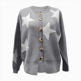 thumbnail image 4 of Towmus Women's Sweaters Cropped Cardigan Tops Sweaters Artistic Floral Print Cable Knit Sweater Outwear, 4 of 4