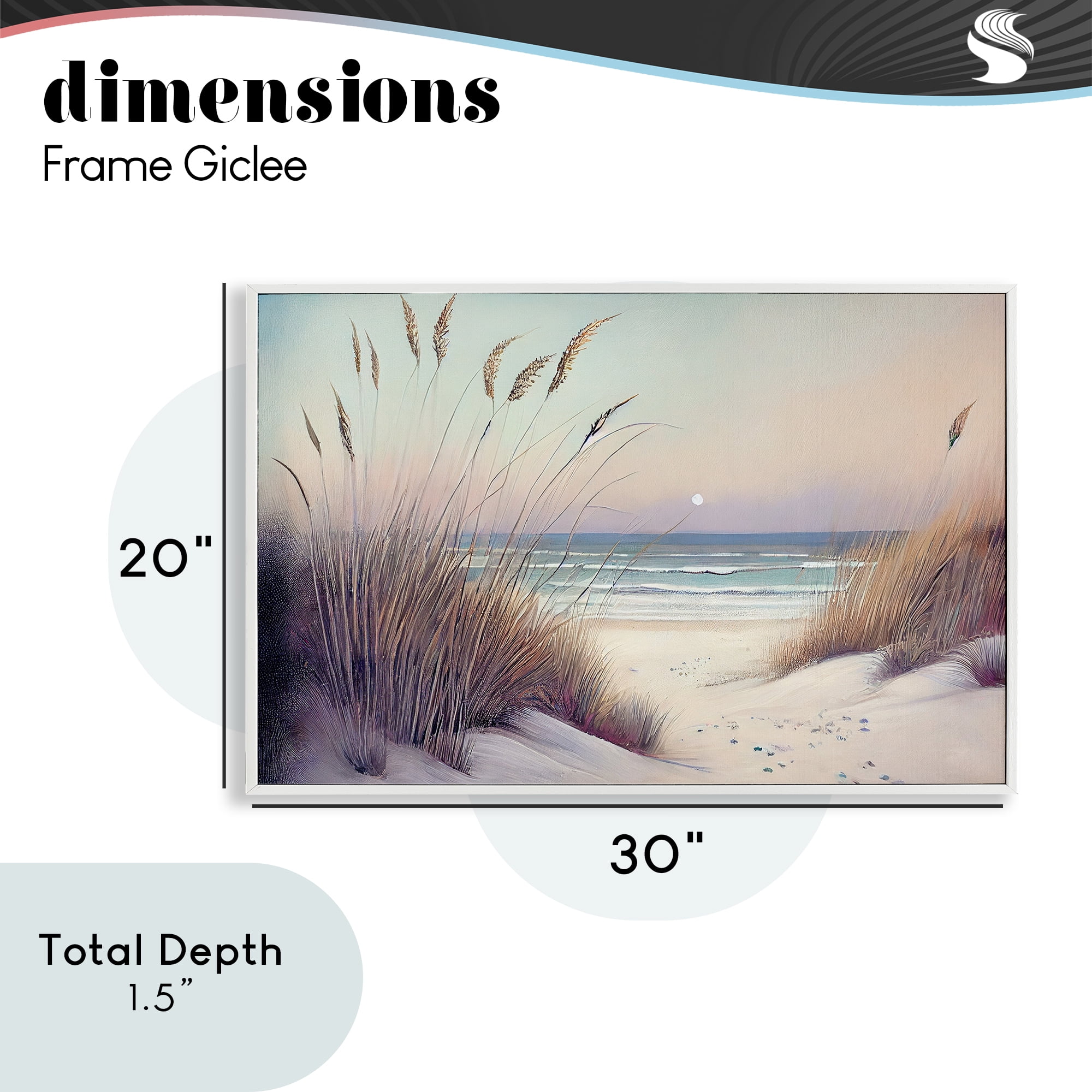 Euphoria Beach Dunes View White Framed Giclee Art, design by Sasha