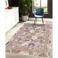 thumbnail image 4 of Floral Decorative Rug, Colorful Pastel Rounds with Exotic Tropical Leaves Summer Vibes Modern Look, Quality Carpet for Bedroom Dorm and Living Room, 6 Sizes, Pale Rose and Rust, by Ambesonne, 4 of 4