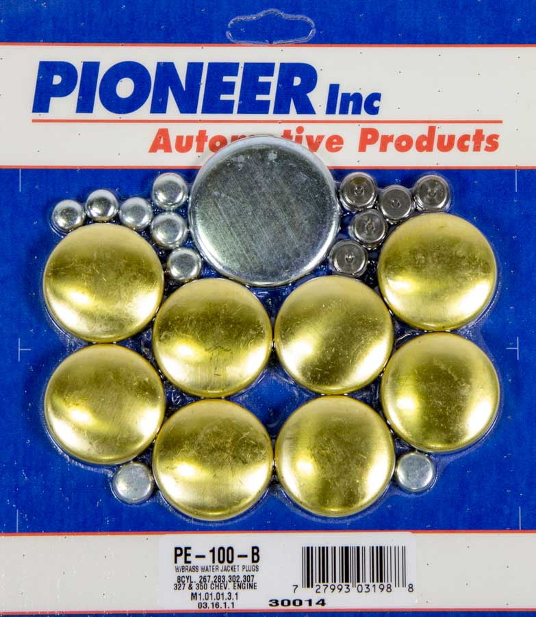 Pioneer Small Block Chevy Brass Freeze Plug Kit P/N PE100B