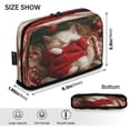 thumbnail image 3 of Standing Pencil Case with Base Large Capacity Stationery Pouch Pen Bag with Zipper for Women Men White Cat in Red Sweater, 3 of 7