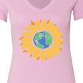 thumbnail image 4 of Inktastic Earth Sunflower Women's V-Neck T-Shirt, 4 of 5