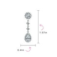 thumbnail image 5 of Bling Jewelry Womens Crown Halo Cubic Zirconia CZ Teardrop Chandelier Clip On Earrings Non-Pierced, 5 of 7