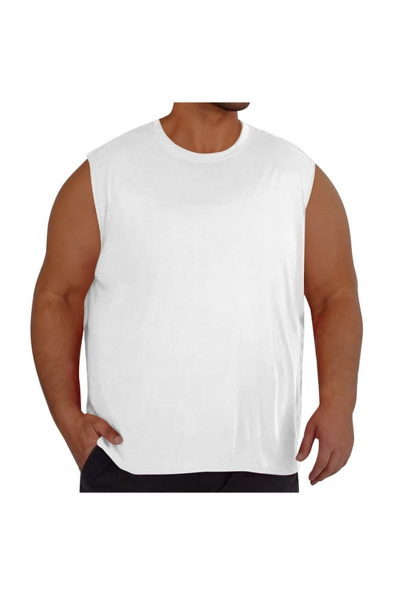 Big & Tall Oversized Muscle Tank Tops for Men Workout Shirts Summer Loose Fit Lightweight Breathable Tees for Outdoor Sports
